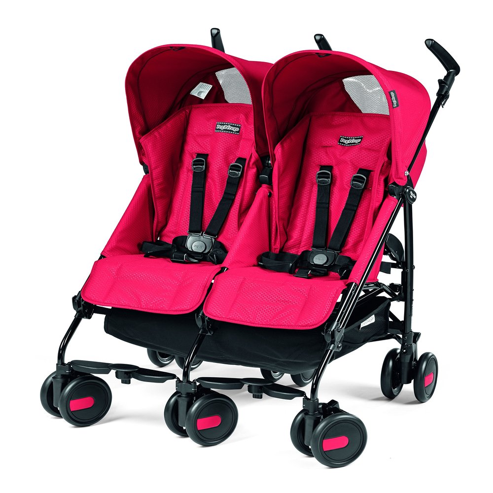 Peg Perego Pliko Mini Twin Baby Stroller, Mod Red