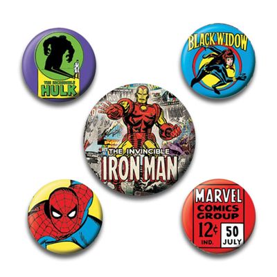 Pyramid International Marvel Retro Iron Man Badge, Multi-Colour, 10 x 12.5 x 1.3 cm