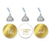 Andaz Press Personalized Chocolate Drop Labels Trio, Metallic Gold Ink, Wedding, 216-Pack, Fits Kisses, Custom Made Any Name, Not Gold Foil, Gold Stationery, Invitations, Decorations view 1
