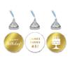 Andaz Press Personalized Chocolate Drop Labels Trio, Metallic Gold Ink, Happy Birthday, 216-Pack, Fits Kisses, Custom Made Any Name, Not Gold Foil, Gold Stationery, Invitations, Decorations view 1