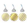 Andaz Press Chocolate Drop Labels Trio, Metallic Gold Ink, Patterns Polka Dots, Striped, Chevron, 216-Pack, Fits Kisses, Not Gold Foil, Stationery, Decorations view 1