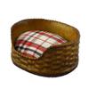 Melody Jane Dolls Houses House Miniature Pet Accessory Dog Cat Bed Basket Red Check Cushion view 1