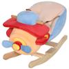 Qaba Kids Rocking Horse, Wooden Plush Ride-on Plane Chair Toy with Lullby Song and Seat Belt for 18 Month + view 1