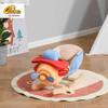 Qaba Kids Rocking Horse, Wooden Plush Ride-on Plane Chair Toy with Lullby Song and Seat Belt for 18 Month + view 2