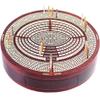 11.6" Oval Shape 4 Tracks Continuous Cribbage Board/Box Bloodwood/Maple + Score Marking Fields for Skunks, Corners, Won Games, High Hand & Points view 2