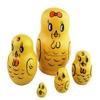 Winterworm Cute Lovely Animal Mini Yellow Chicken Handmade Wooden Russian Nesting Dolls Matryoshka Dolls Set 5 Pieces for Kids Toy Birthday Kids Room Decoration view 1