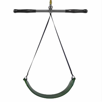 Wnaldc Classic Zip-Line Swing Seat, Green, Nylon, Powder Coated Alloy Steel, 250lb Weight Limit, 40" Height