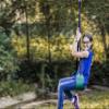 Wnaldc Classic Zip-Line Swing Seat, Green, Nylon, Powder Coated Alloy Steel, 250lb Weight Limit, 40" Height view 4