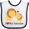 inktastic I Love My Grandpa Baby Bib White and Navy Efbc view 1