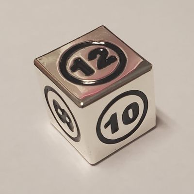 1x Command Zone Metal Dice Silver Color/for Commander EDH Tiny Leaders Magic: The Gathering MTG Die