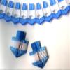 3-piece Hanukkah Garland & Dreidel Decoration Set - One 12 Foot Garland and Two 11 Inch Dreidels (Blue/White) view 3