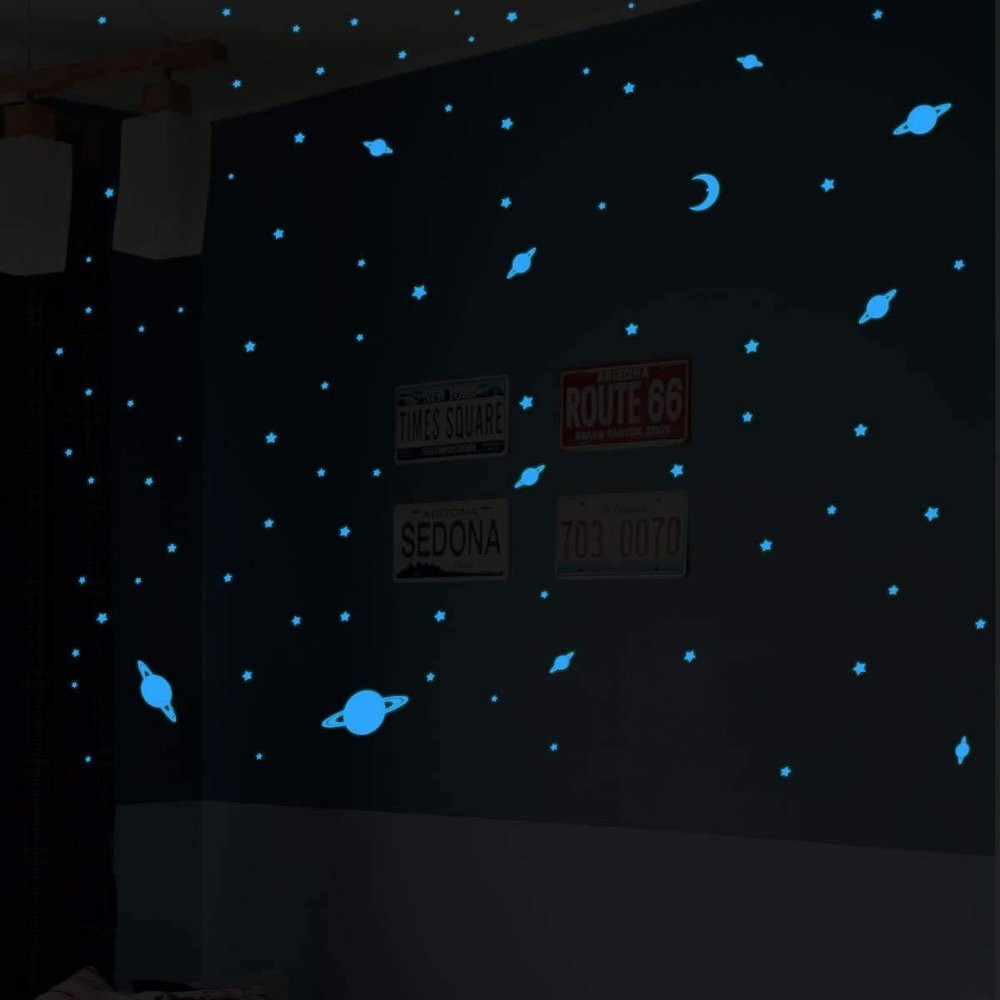 Universe Sticker 150 Blue Glow in The Dark Stars and Planets