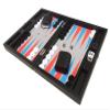13-inch Premium Backgammon Set - Travel Size - Black Board, Scarlet Red and Patriot Blue Points view 4