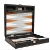 13-inch Premium Backgammon Set - Travel Size - Black Board, White and Rum Points view 1