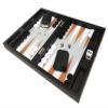 13-inch Premium Backgammon Set - Travel Size - Black Board, White and Rum Points view 4