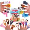 20-Piece Story Time Finger Puppets Set - Cloth Velvet Puppets - 14 Animals and 6 People Family Members view 1