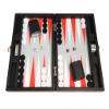 13-inch Premium Backgammon Set - Travel Size - Black Board, White and Scarlet Red Points view 3