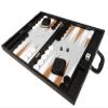 19-inch Premium Backgammon Set - Large Size - Black Board, White and Rum Points view 3