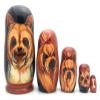 Dog Yorkshire Terrier Puppy Nesting Dolls Russian Hand Made 5 Piece Matryoshka Set Yorkie 7 inch Tall view 1