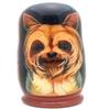 Dog Yorkshire Terrier Puppy Nesting Dolls Russian Hand Made 5 Piece Matryoshka Set Yorkie 7 inch Tall view 3