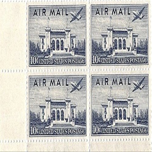 1946 Air Mail 10 Cents Postage Stamps Block Of 4 MNH Scott #C34