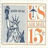 1953 Air Mail Postage Stamp 15 Cents Liberty Scott #C58 MNH view 1