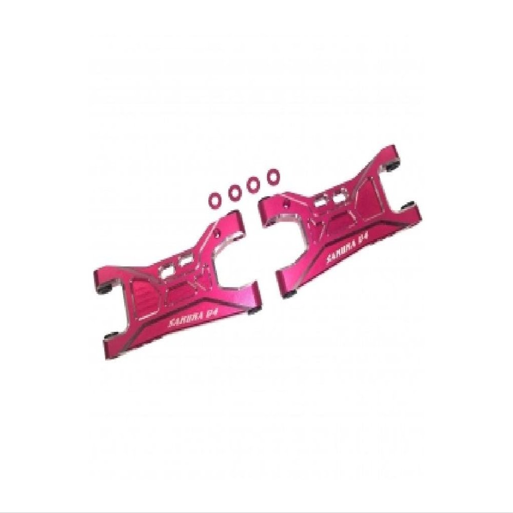 3Racing Sakura D4 Aluminum Rear Lower Suspension Arm 2 pcs Pink #SAK-D4805