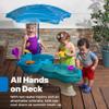 Step 2 Spill & Splash Seaway Water Table for Kids, Two-Tier Outdoor Kids Water Sensory Table with Umbrella, Ages 1.5+ Years Old, 11 Piece Water Toy Accessories view 3