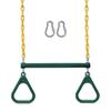 Jungle Gym Kingdom Swing Sets for Backyard, Monkey Bars & Swingset Accessories - Set Includes 18" Trapeze Swing Bar & 48" Heavy Duty Chain with Locking Carabiners - Outdoor Play Equipment (Green) view 1