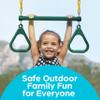 Jungle Gym Kingdom Swing Sets for Backyard, Monkey Bars & Swingset Accessories - Set Includes 18" Trapeze Swing Bar & 48" Heavy Duty Chain with Locking Carabiners - Outdoor Play Equipment (Green) view 2