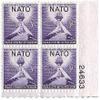 1951 Plate Block Of 4 NATO 3 Cent Postage Stamps MNH Scott #1008 view 1
