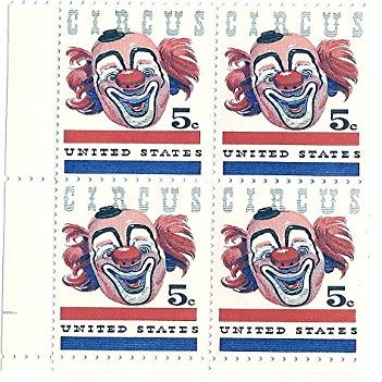 1966 American Circus 5 Cent Postage Stamp Set Of 4 MNH Scott #1309