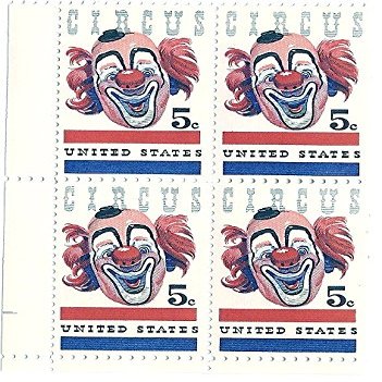 1966 American Circus 5 Cent Postage Stamp Set Of 4 MNH Scott #1309