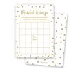MyExpression.com 24 Cnt Bridal Shower Bingo Cards (Faux Gold Glitter on White) view 1