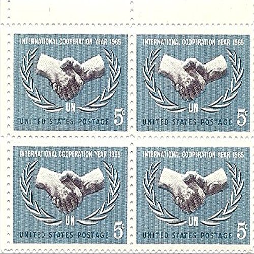 1965 International Cooperation Year 5 Cent US Postage Stamp Block Of 4 MNH Scott #1266