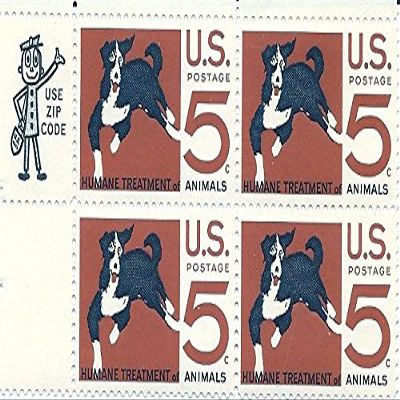 1966 Humane Treatment Of Animals 5 Cent US Postage Stamp Block Of 4 MNH Scott #1307