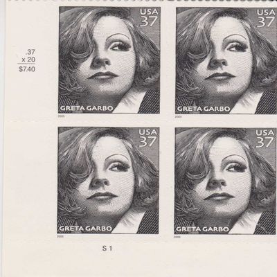 2005 Greta Garbo Block of Four 37 Cent Stamps Scott 3943