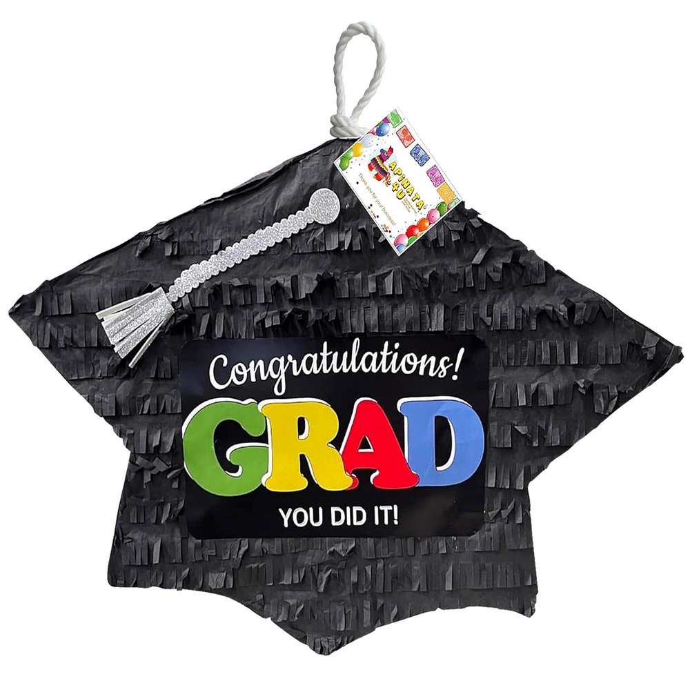 2025 Congrats Grad Graduation Cap Pinata Congratulations Grad You Did it! Graduation Party Supplies Decoration