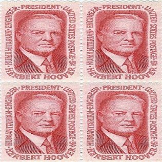 1965 Herbert Hoover 5 Cent US Postage Stamp Block Of 4 MNH Scott #1269