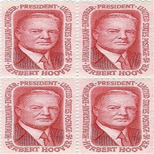 1965 Herbert Hoover 5 Cent US Postage Stamp Block Of 4 MNH Scott #1269
