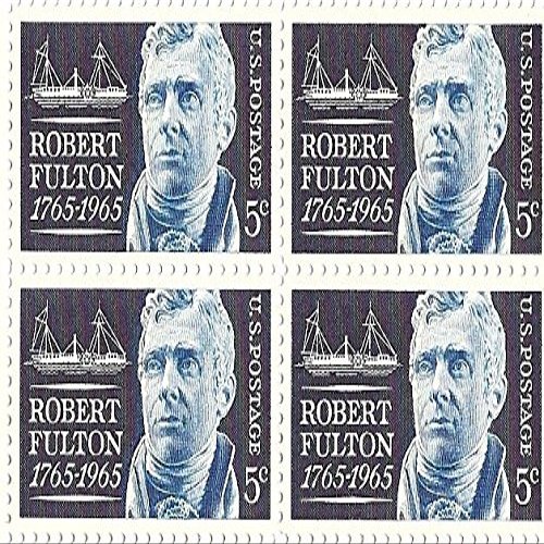 1965 Robert Fulton 5 Cent US Postage Stamp Block Of 4 MNH Scott #1270