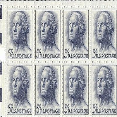 1962 US Postage Stamp 5 Cent Washington Block Of 8 MNH Scott #1213