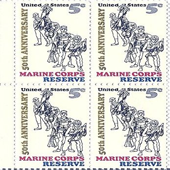 1966 US Postage Stamp 5 Cent Marine Corps Reserve Block Of 4 MNH Scott #1315