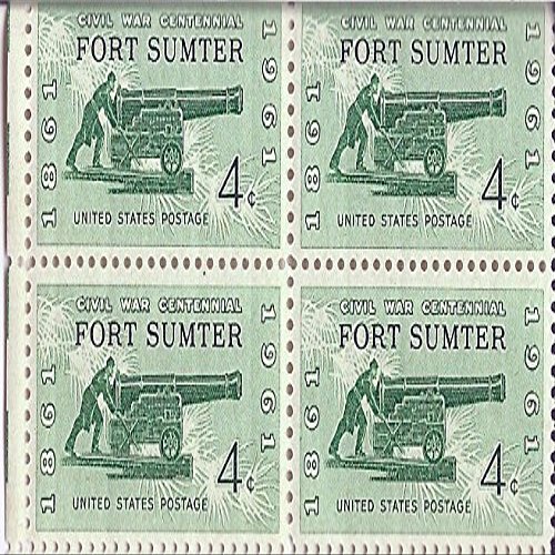 1961 Fort Sumter 4 Cent US Postage Stamp Block Of 4 MNH Scott #1178