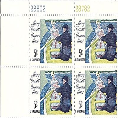 1966 Mary Cassatt 5 Cent US Postage Stamp Plate Block MNH Scott #1322