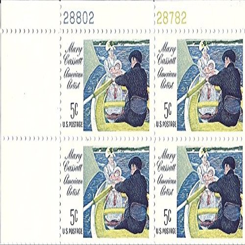 1966 Mary Cassatt 5 Cent US Postage Stamp Plate Block MNH Scott #1322