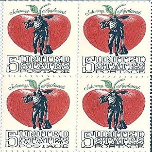 1966 Johnny Appleseed 5 Cent US Postage Stamp Block Of 4 MNH Scott #1317