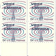 1967 Voice Of America 5 Cent US Postage Stamp Block Of 4 MNH Scott #1329