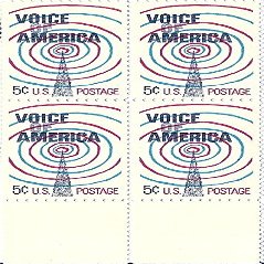 1967 Voice Of America 5 Cent US Postage Stamp Block Of 4 MNH Scott #1329