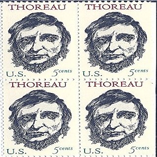 1967 Thoreau 5 Cent US Postage Stamp Block Of 4 MNH Scott #1327